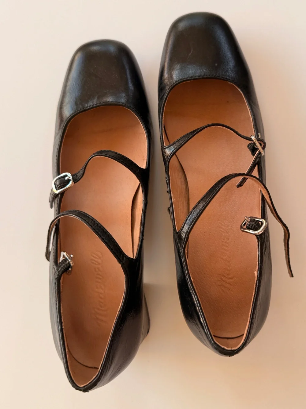 The Nettie Heeled Mary Jane in Black Leather